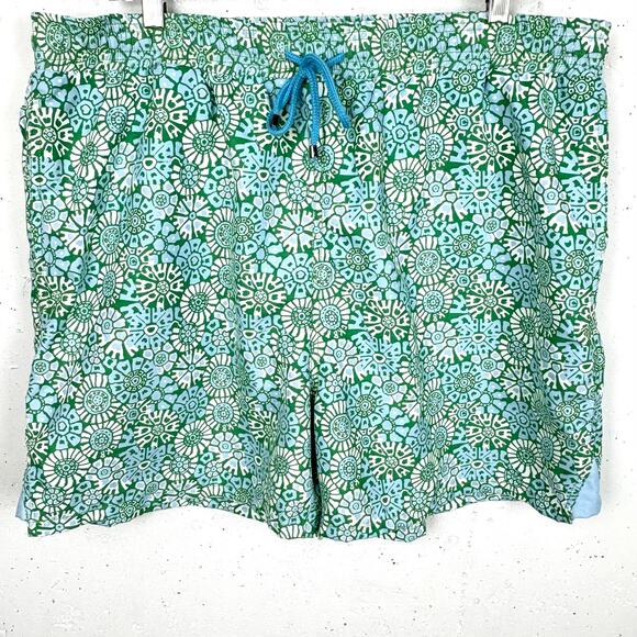 CK Bradley Skinnydippers Floral Swim Trunks Lined Polyester Elastic Waist 42 - Picture 1 of 9